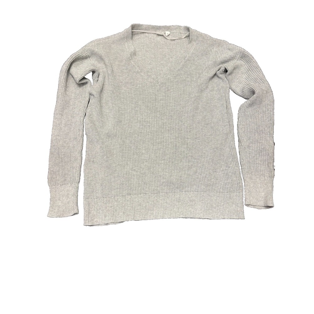 Gap lightweight‎ ribbed V-neck sweater vintage size Small heather grey gorpcore